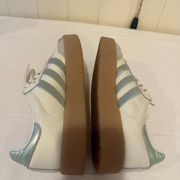 Adidas Samba‎ Women Cream Mint Green Gum Sole Sneakers Shoes Size 7 - Picture 7 of 9